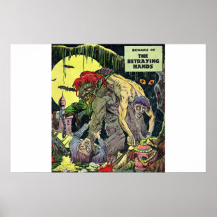 Golden age horror comics 40s Scary comics Poster