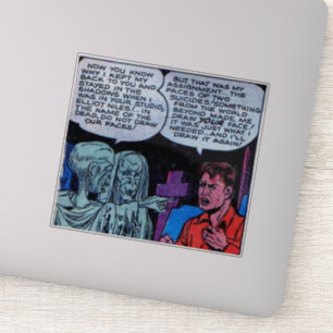 Golden age horror comics  50s Scary Vintage comics Sticker