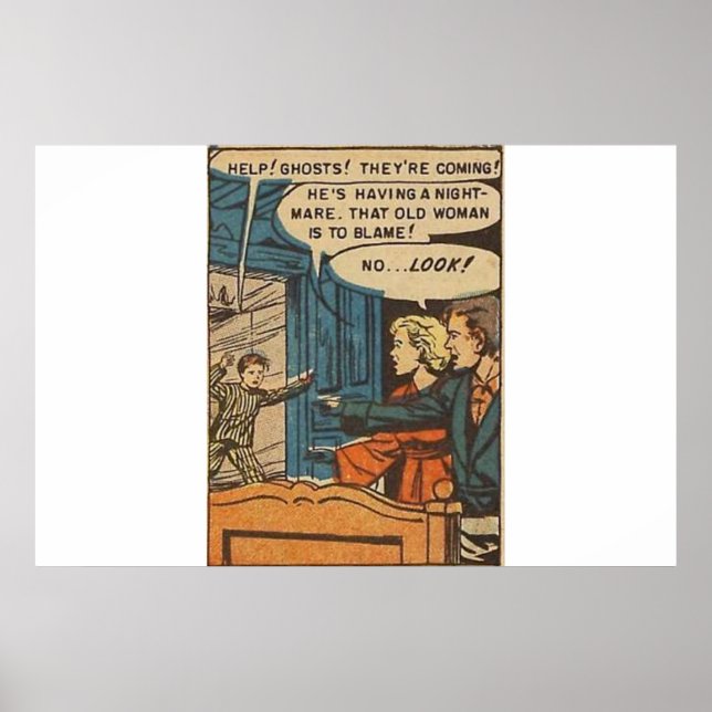 Golden age horror comics | Vintage comics 1970s Poster (Front)