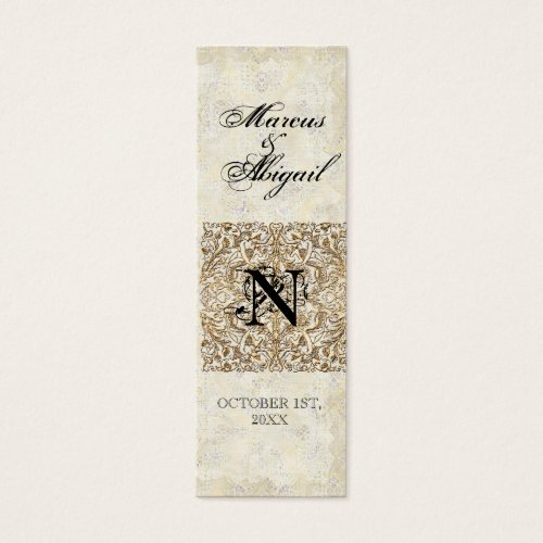 Golden Age of Elegance, Monogrammed Favor Gift Tag Business Cards