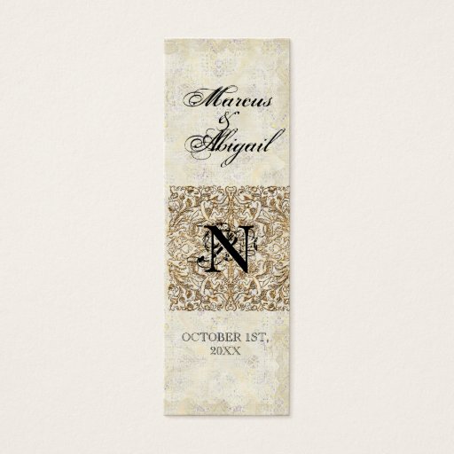 Customizable Golden Age of Elegance, Monogrammed Favor Gift Tag Business Cards