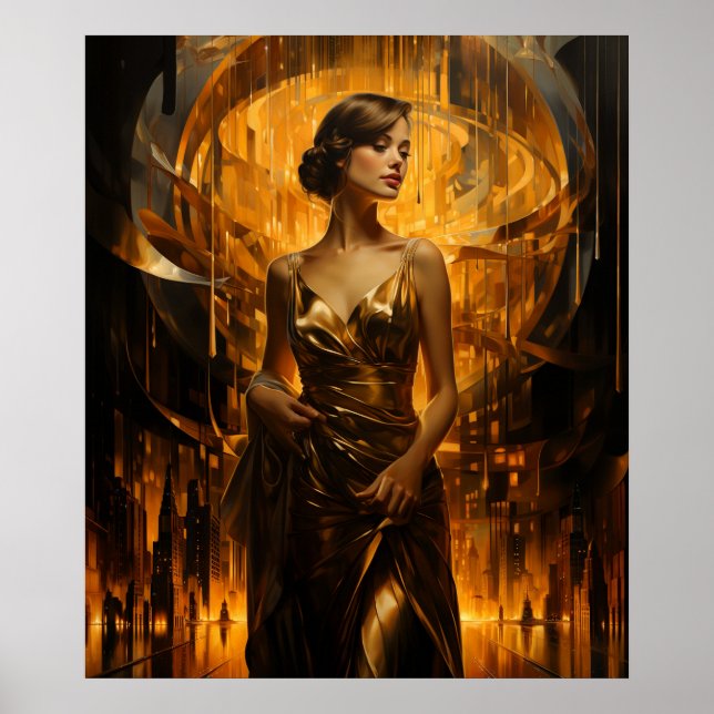 Golden Age of Psyche airbrush painting Poster (Front)