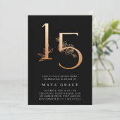 Golden Age | Rose Gold Quinceanera Invitation (Standing Front)