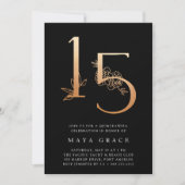 Golden Age | Rose Gold Quinceanera Invitation (Front)