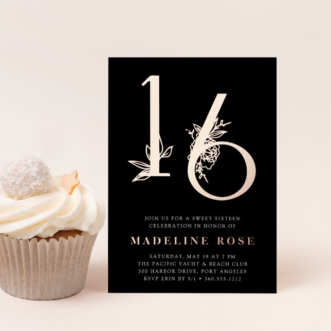 Golden Age | Sweet 16 Birthday Party Rose Gold Foil Invitation (Creator Uploaded)