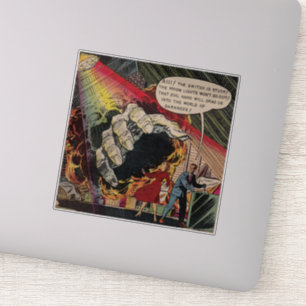 Golden age vintage horror comics, scary retro sticker