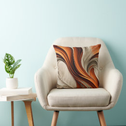 Golden Air – Copper and Bronze Abstract Throw Pillow