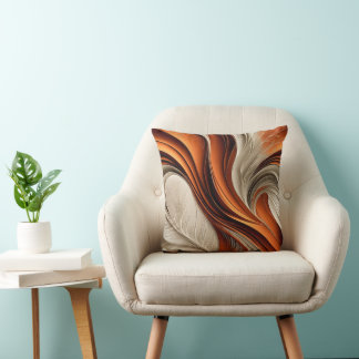 Golden Air – Copper and Bronze Abstract Throw Pillow