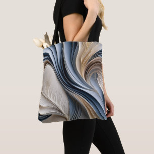 Golden Air - Soft Blue and Gold Flowing Abstract Tote Bag