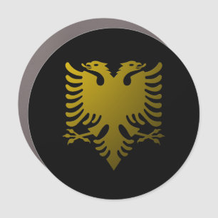 Golden Albanian coat of arms Car Magnet
