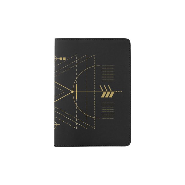 Golden Alchemy Sacred Geometry Passport Holder (Front)