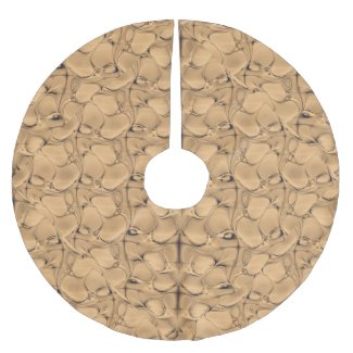 Golden Alligator Fractal Brushed Polyester Tree Skirt
