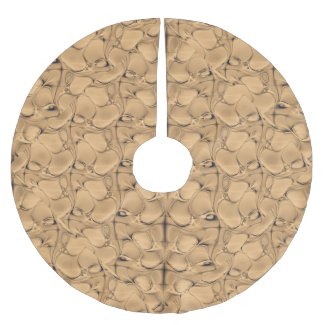 Golden Alligator Fractal Brushed Polyester Tree Skirt