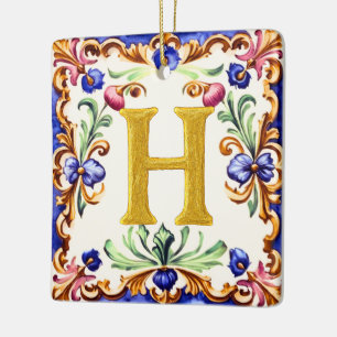 Golden Alphabet – Letter H Ceramic Ornament