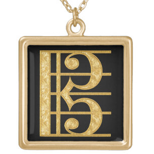 Golden Alto Clef Gold Plated Necklace