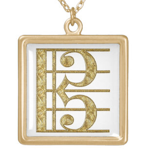 Golden Alto Clef Gold Plated Necklace