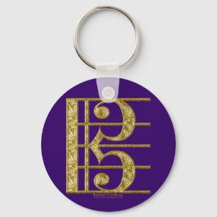 Golden Alto Clef Keychain