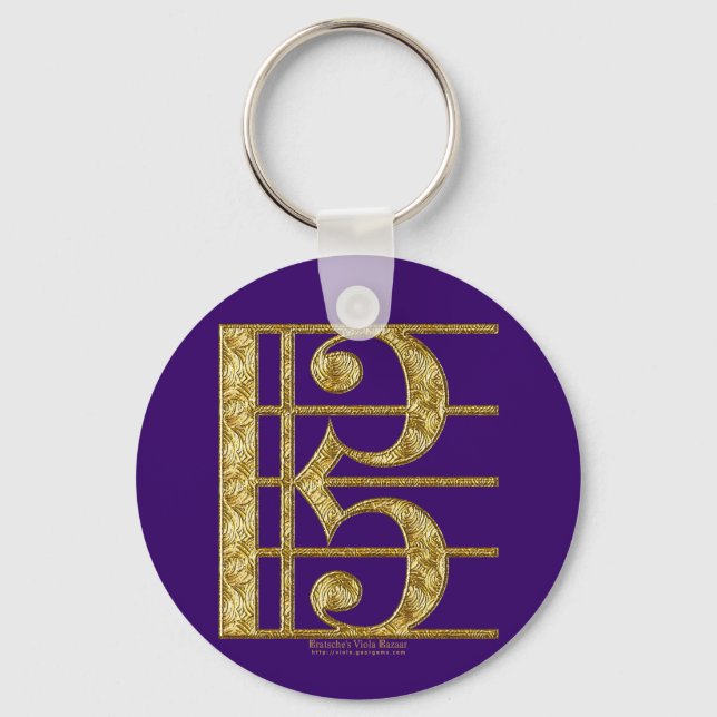Golden Alto Clef Keychain (Front)