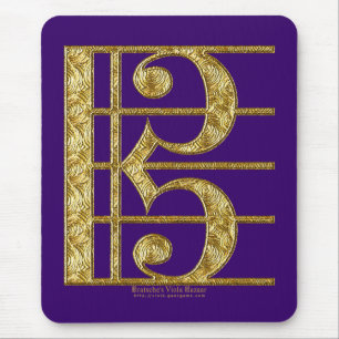 Golden Alto Clef Mouse Pad