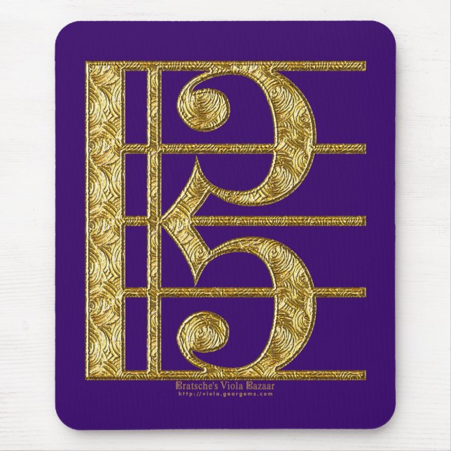 Golden Alto Clef Mouse Pad (Front)