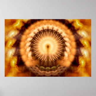Golden Amber Divine Emanation Mandala Poster