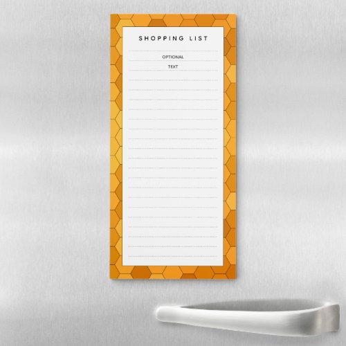 Golden Amber Honeycomb Shopping List Magnetic Notepad