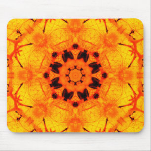 Golden Amber Mandala Art Mouse Pad