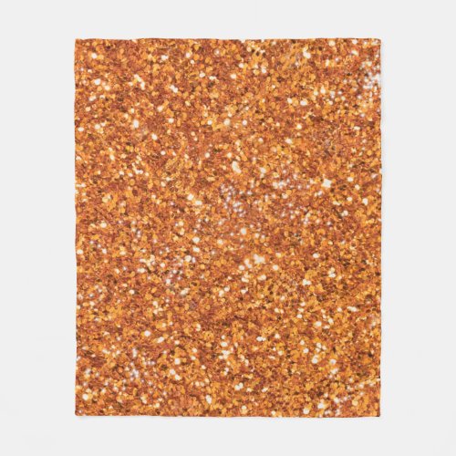 Golden amber sparkling glitter  fleece blanket