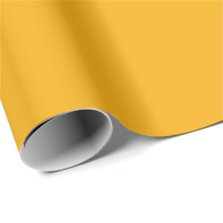 Golden Amber Yellow Solid Color Wrapping Paper