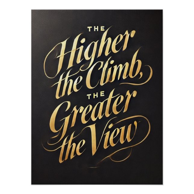 Golden Ambition - Motivational Calligraphy Art Poster (Front)