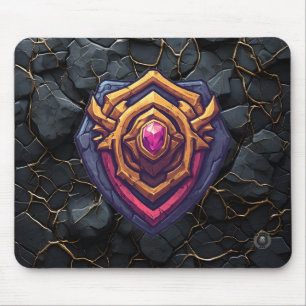 Golden Amethyst Emblem Mouse Pad
