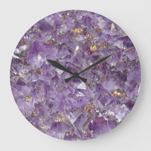 Golden Amethyst Shimmer Large Clock