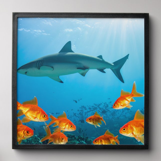 Golden Among Sharks Peel And Stick Photo Tile (Front Set)