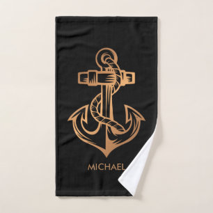 Golden Anchor Bath Towel Set