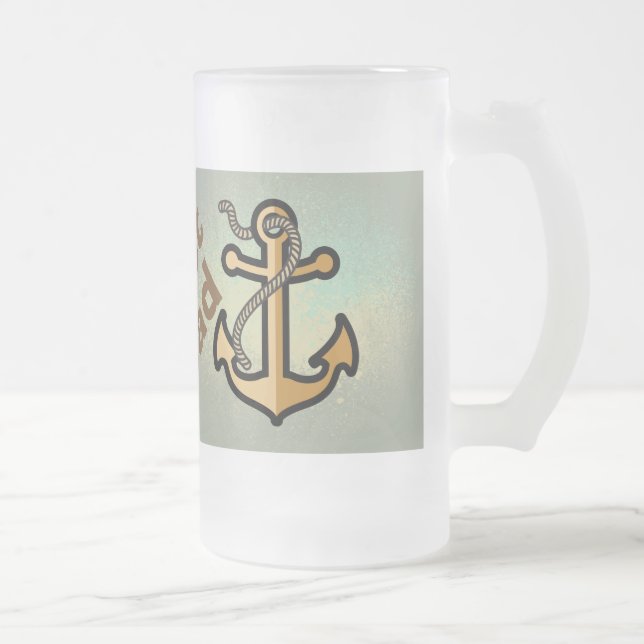 Golden Anchor Best Dad Frosted Glass Beer Mug (Right)