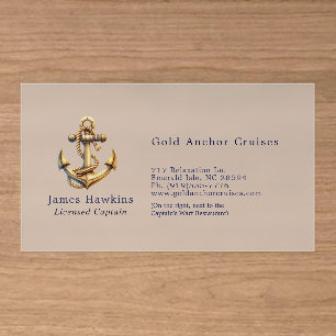 Golden Anchor Business Card Clear Business Cards