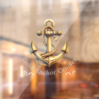 Golden Anchor | Clear Window Cling