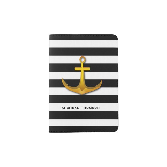 Golden Anchor Custom Passport Holder (Front)
