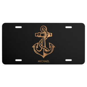 Golden Anchor License Plate