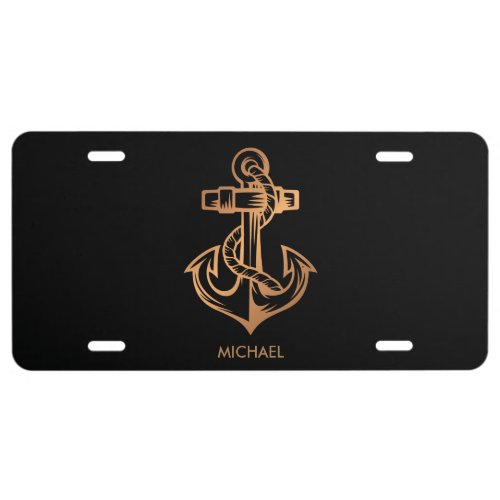 Golden Anchor License Plate