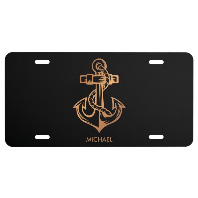 Golden Anchor License Plate (Front)