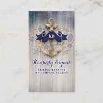 Golden Anchor Nautical Coastal Yachts and Cruises Business Card