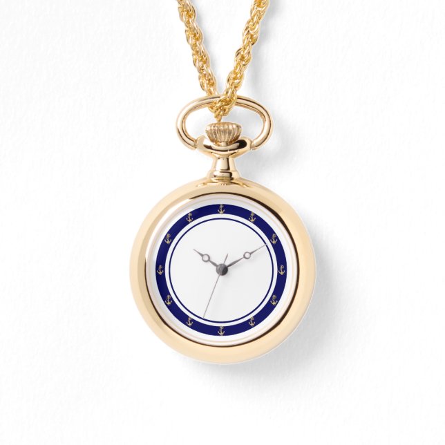 Golden Anchor Nautical Custom Watch (Front)