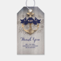Golden Anchor Navy Nautical Wedding Gift Tags