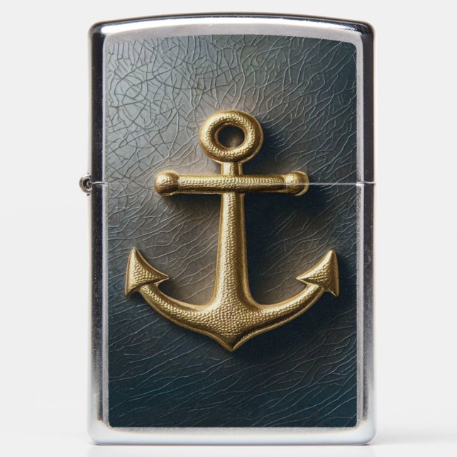 Golden Anchor on The Plate #2 Zippo Lighter (Front)