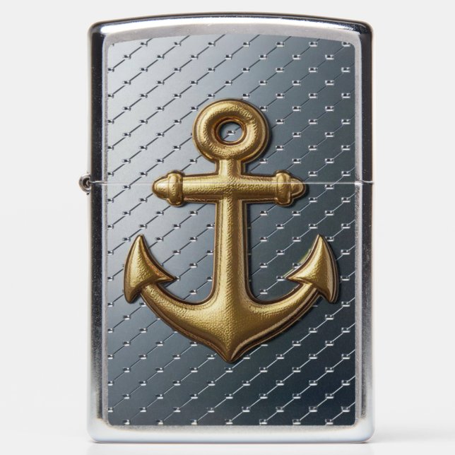 Golden Anchor on The Plate #3 Zippo Lighter (Front)
