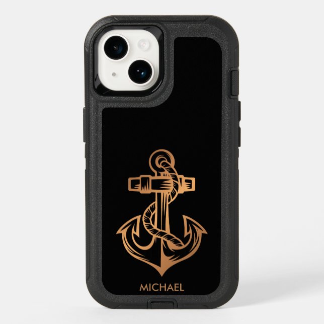 Golden Anchor Otterbox iPhone Case (Back)