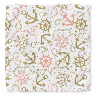 Golden Anchor Pattern Bandana