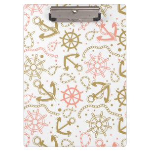 Golden Anchor Pattern Clipboard