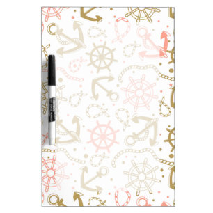 Golden Anchor Pattern Dry-Erase Board